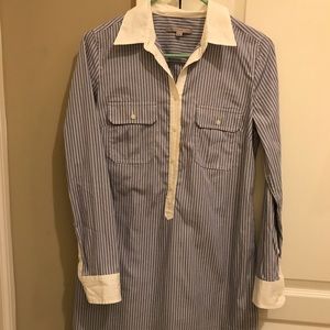 Striped t-shirt dress with buttons